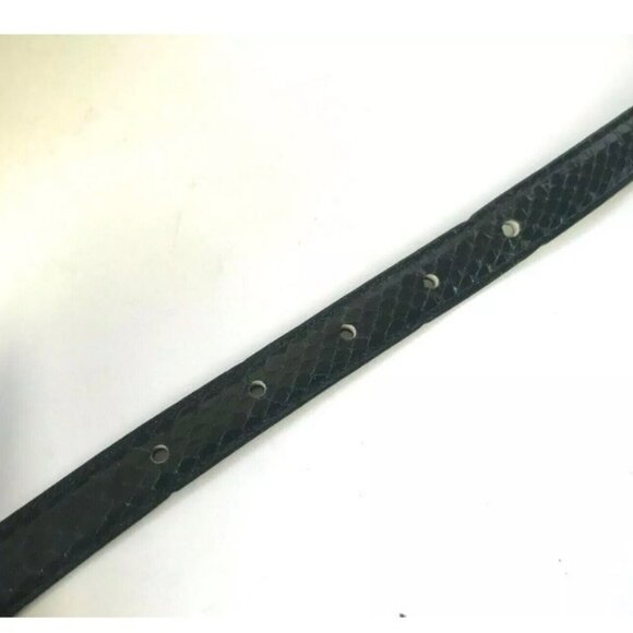 Liz Claiborne black snakeskin snake women’s belt vintage size small medium - Picture 11 of 12